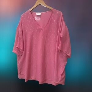 Adrienne Be Like Barbie Top Pink Foil size Medium